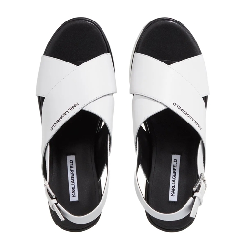 Karl Lagerfeld Sandale Wendy Kross Strap Sling White Lthr W/Black (Image 6)
