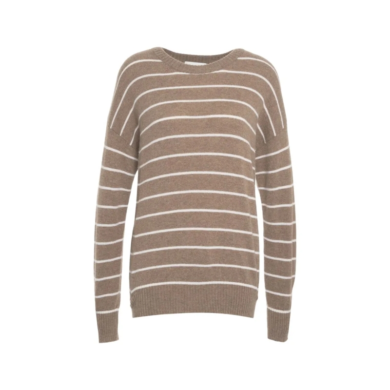 Mvm Trui Striped Knit Sweater Brown