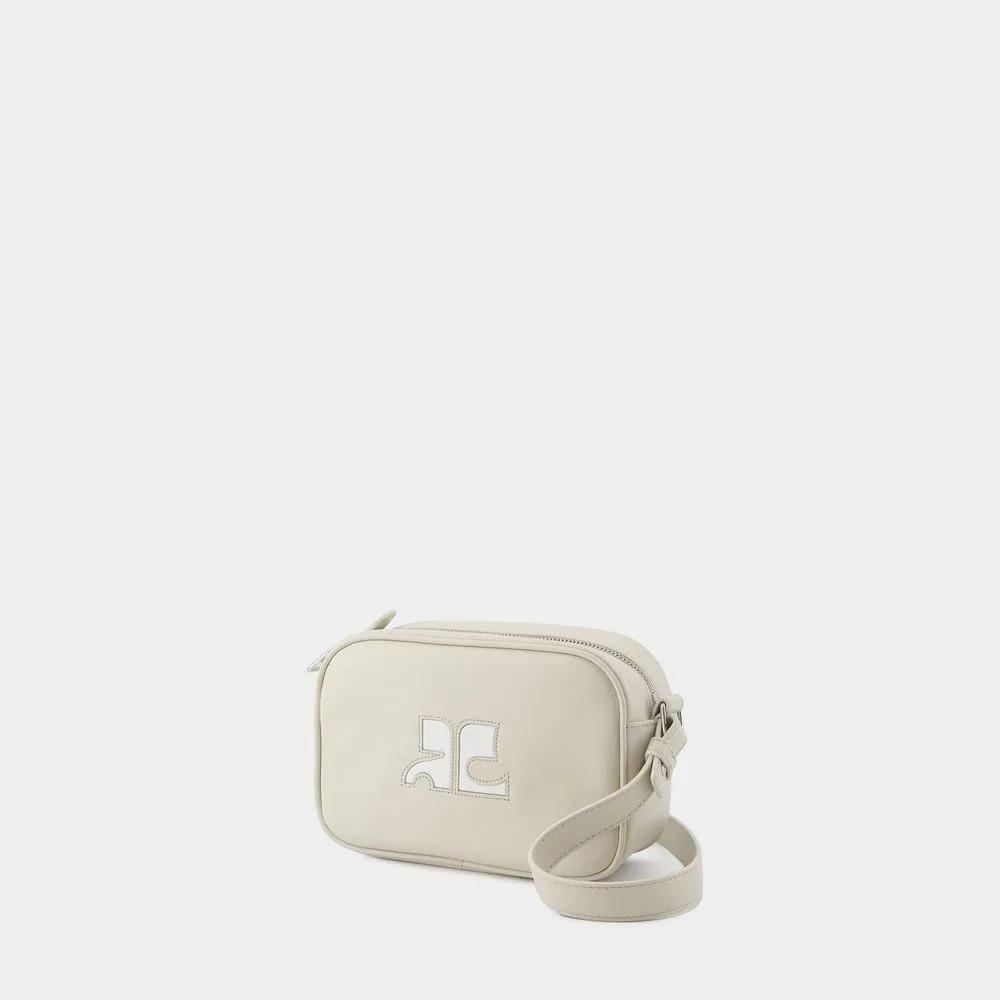 Courrèges Hobo bags Reedition Camera Crossbody Leather Grey in grijs