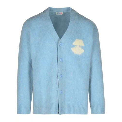 Autry International Light Blue Wool Blend Cardigan Blue 