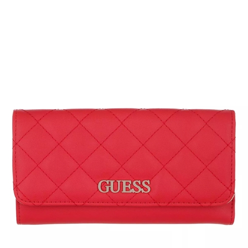 Guess Illy Pocket Trifold Wallet Red Tri-Fold Portemonnee