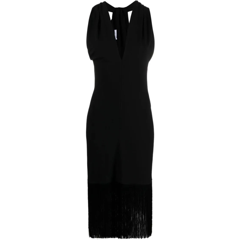 Salvatore Ferragamo Midi-jurk Sleeveless Black Midi Dress Black