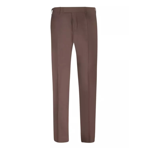 Pt Torino Virgin Wool Trousers Brown 