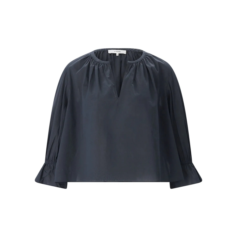 FRAME Bluse Bluse aus Baumwolle dunkelblau
