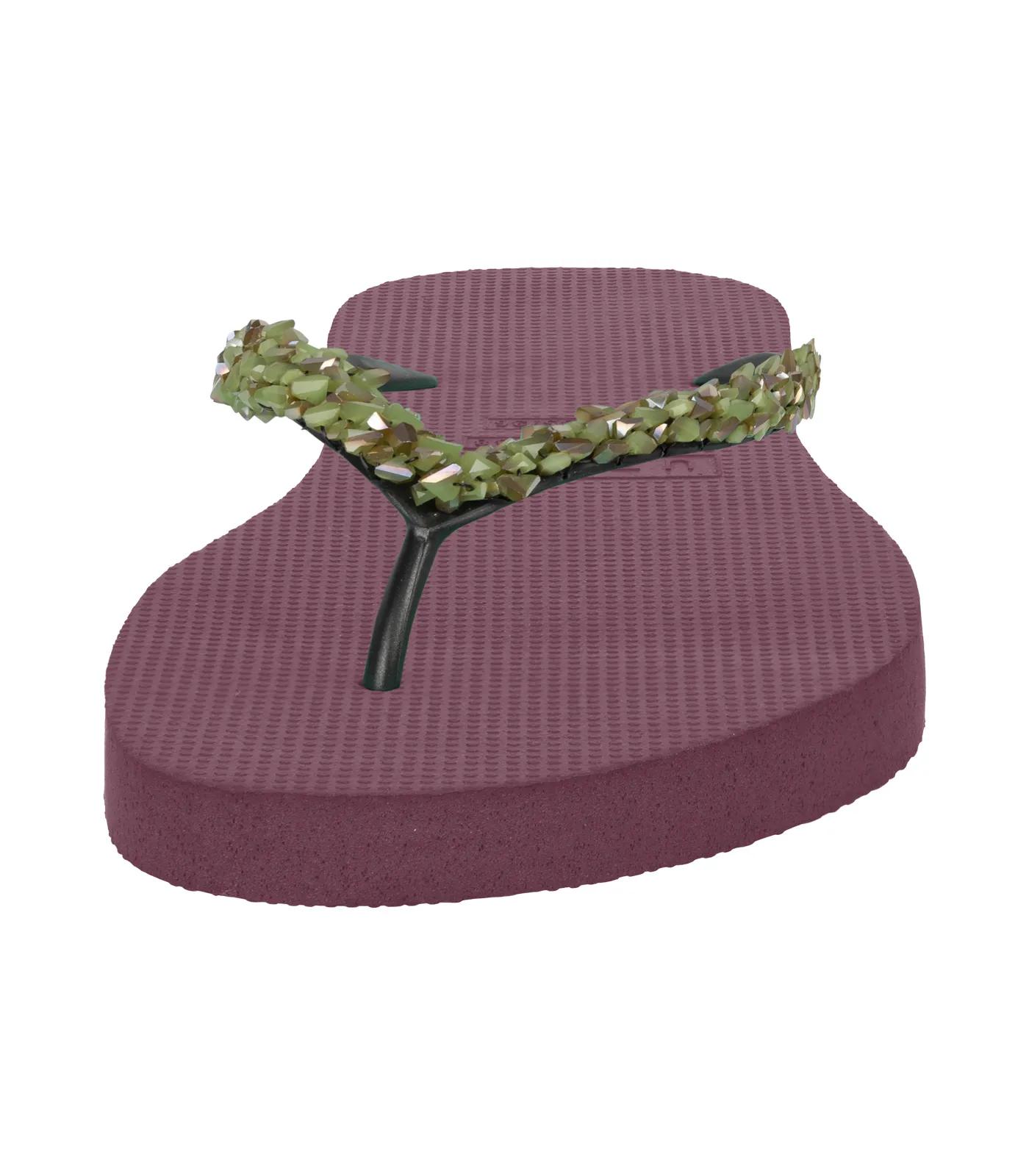 Thumbnail - UZURII Slipper & Pantoletten - platte hausschuhe Classic Aby Army Green - Gr. 37,5 (EU) - in Rot - für Damen