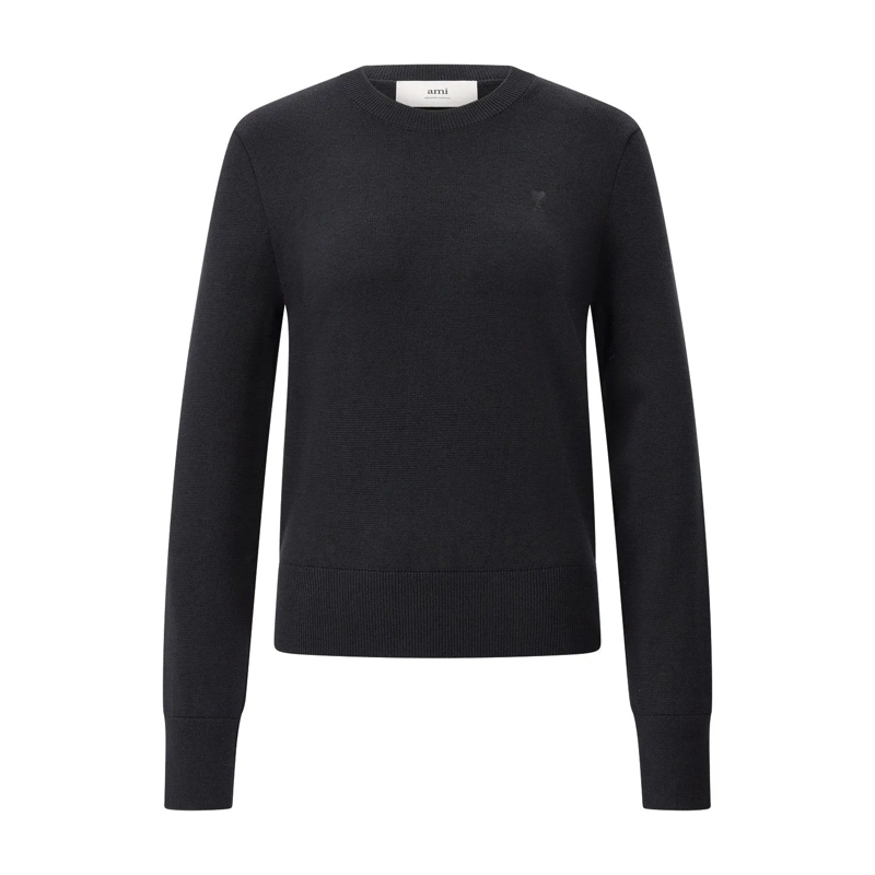 AMI Paris Pull Pullover aus Merinowolle Schwarz