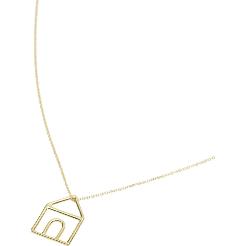 Aliita Collier moyen Geometric House Pendant Necklace On Fine-Link Bras Not Applicable