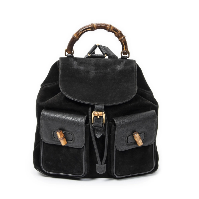 Gucci Crossbody Bag Large Bamboo Backpack schwarz