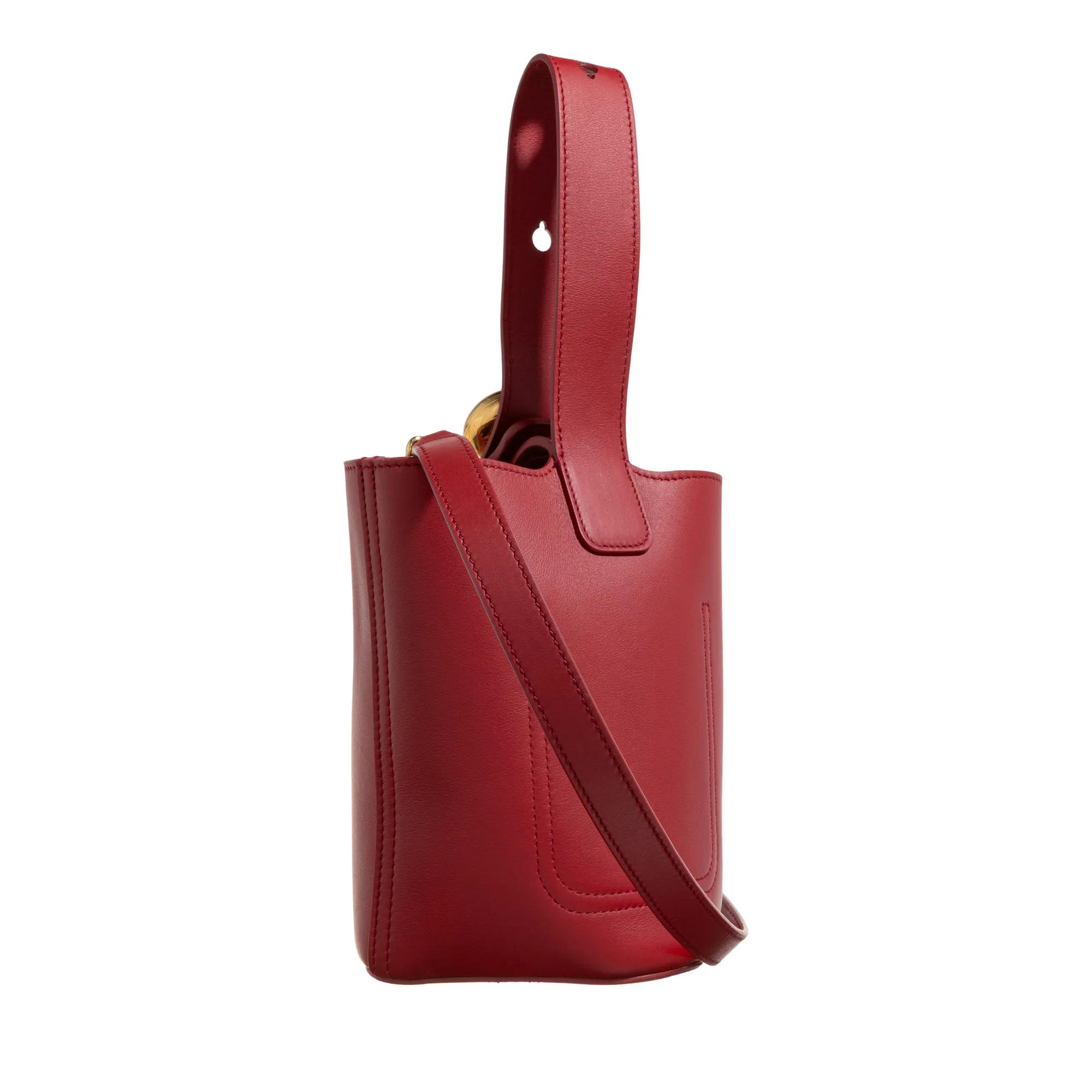 Loewe Bucket bags Mini Pebble Bucket Leather Bag in rood