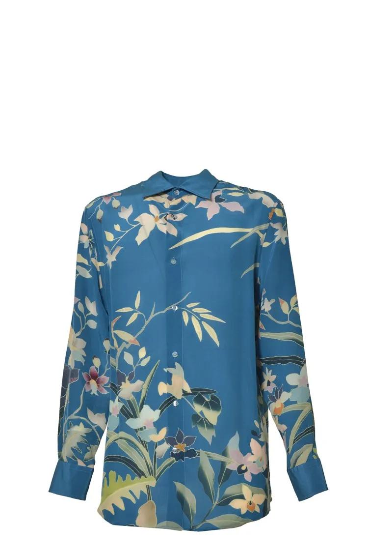 Thumbnail - Etro - Floral Shirt - Größe XS - blau