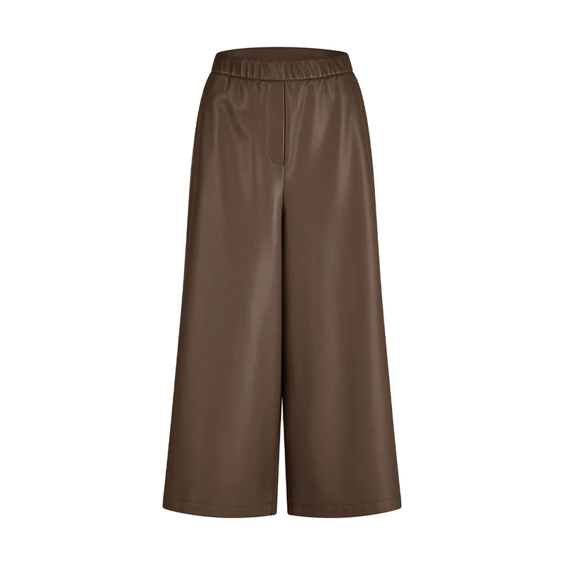 Marc Aurel Culotte Hosenrock- angesetzter Komfortbund- Paspeltasch braun