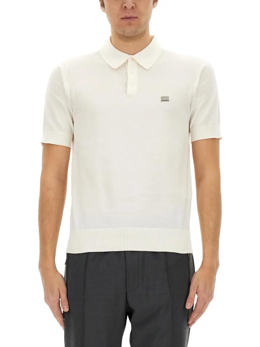 Thumbnail - Dolce&Gabbana - Polo With Logo - Größe 52 - weiß