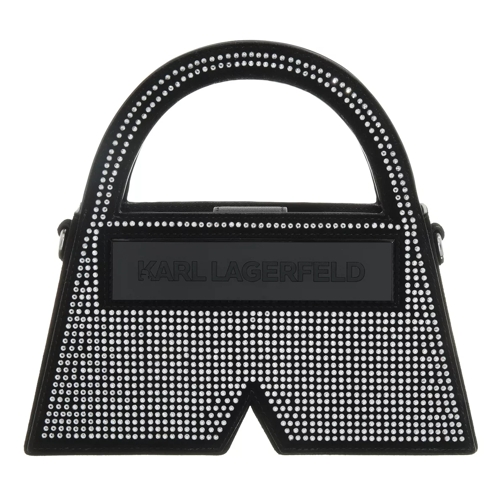 Karl Lagerfeld Icon K Sp Sm Tophandle Crystal Black Borsetta a tracolla