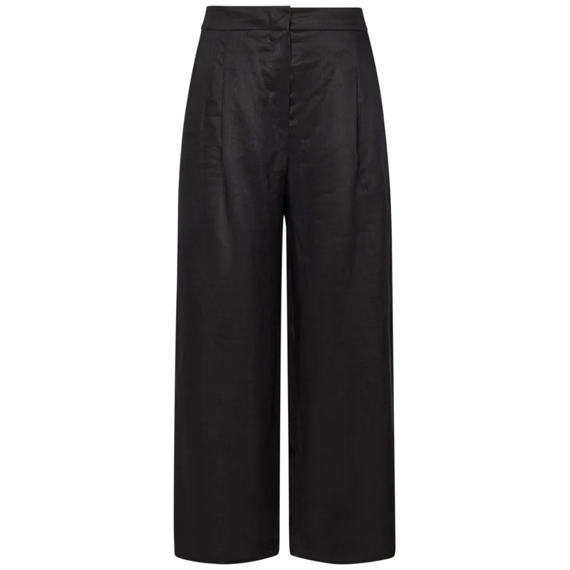 Max Mara  Wide-Leg Black Trousers With Pleated Detailing Black