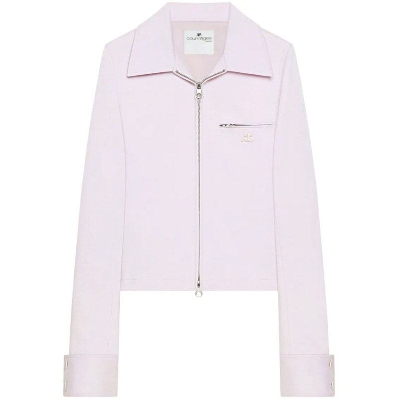 Courrèges Übergangsjacke Cropped Jacket With Two-Way Zip Purple