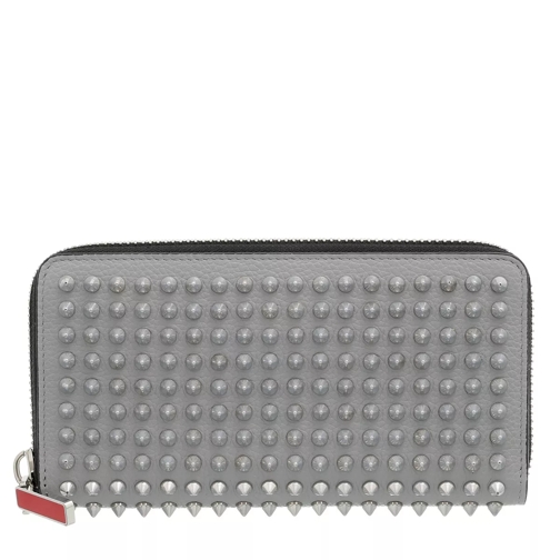 Christian Louboutin Studded Folding Wallet With Chain Silver Plånbok med dragkedja