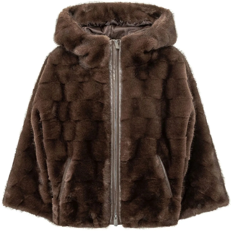 Pinko Übergangsjacke Cadetia Cappa Aspen con Cappuccio braun