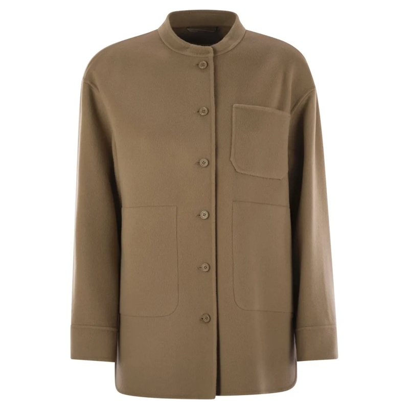 Max Mara Veste de transition Costanza - Wool Shirt Jacket Brown