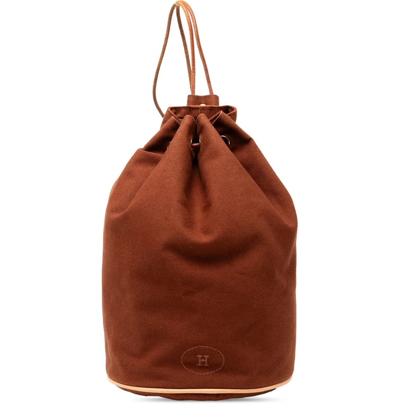 Hermès Rucksack Toile Polochon Mimile braun