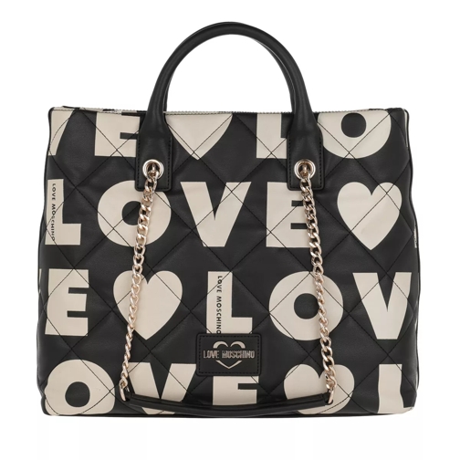 Love Moschino Logo Quilted Shoulder Bag Nero Tote