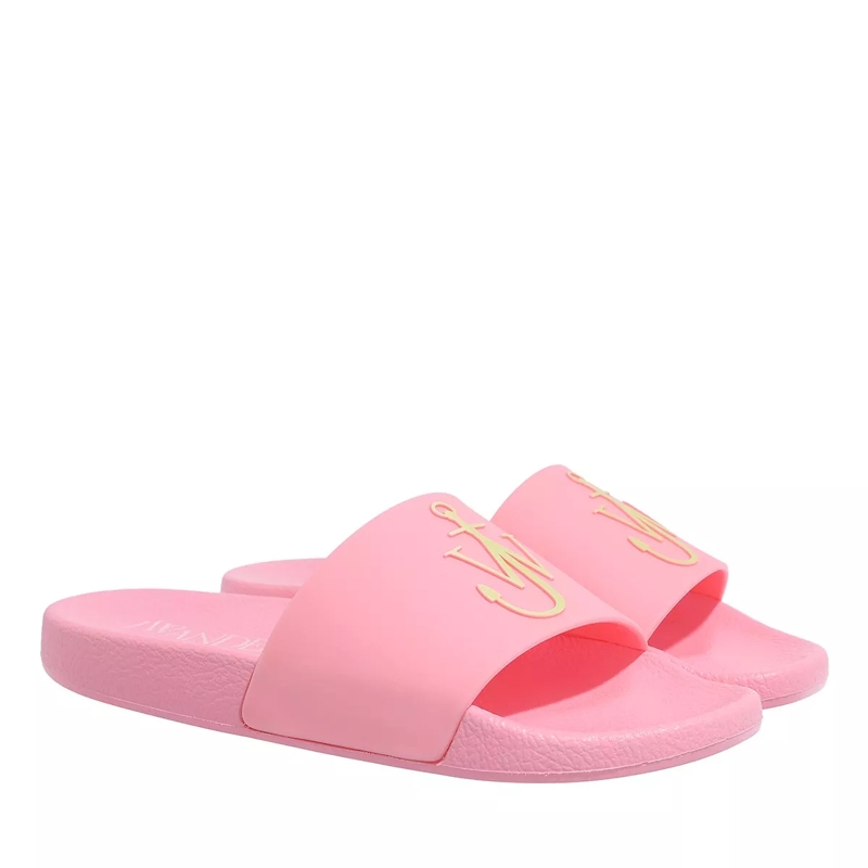 J.W.Anderson Slides Slide Rubber 321 Pink + Logo Light Green