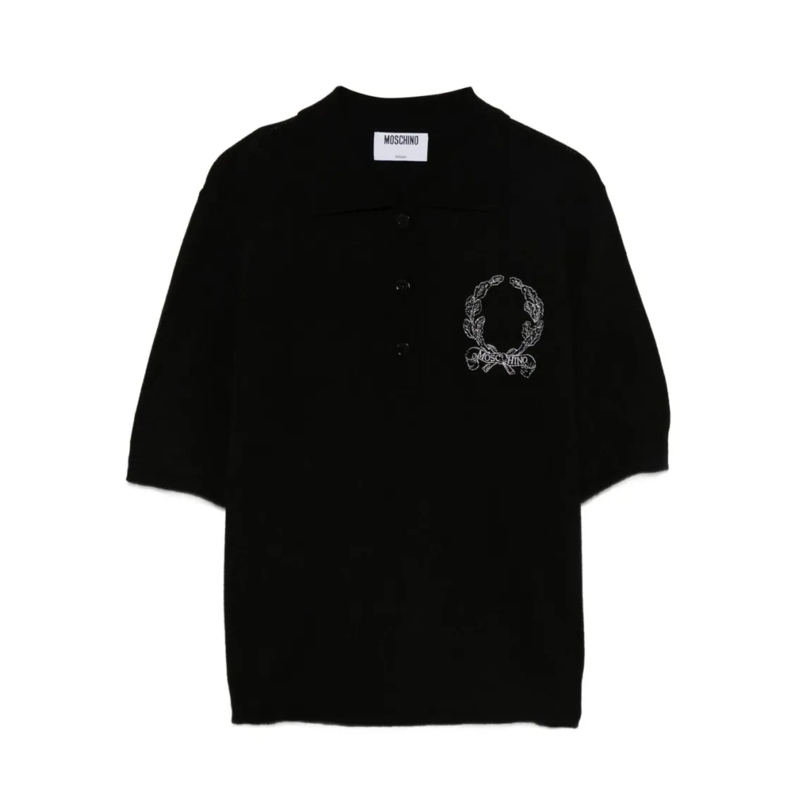 Moschino Trui Short-Sleeved Polo Sweater Black