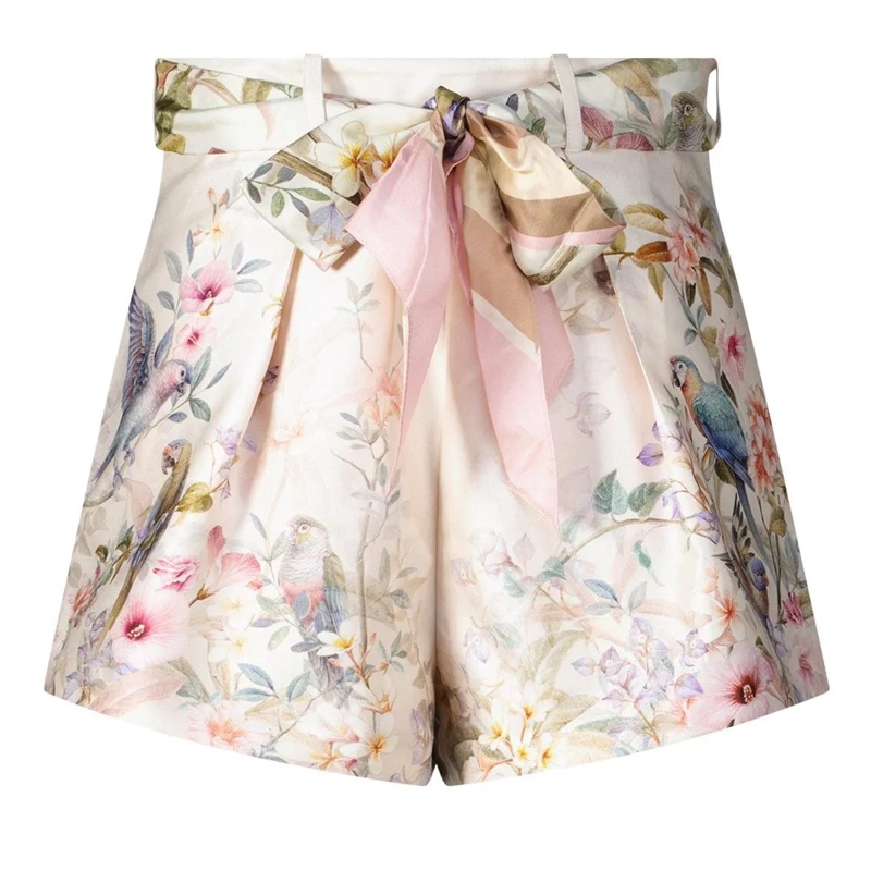 Zimmermann Shorts Rebellion Tuck Shorts Neutrals