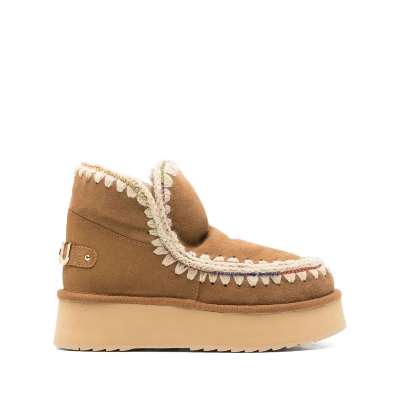 Mou Bottes Eskimo 18 Platform Rhinestones Brown