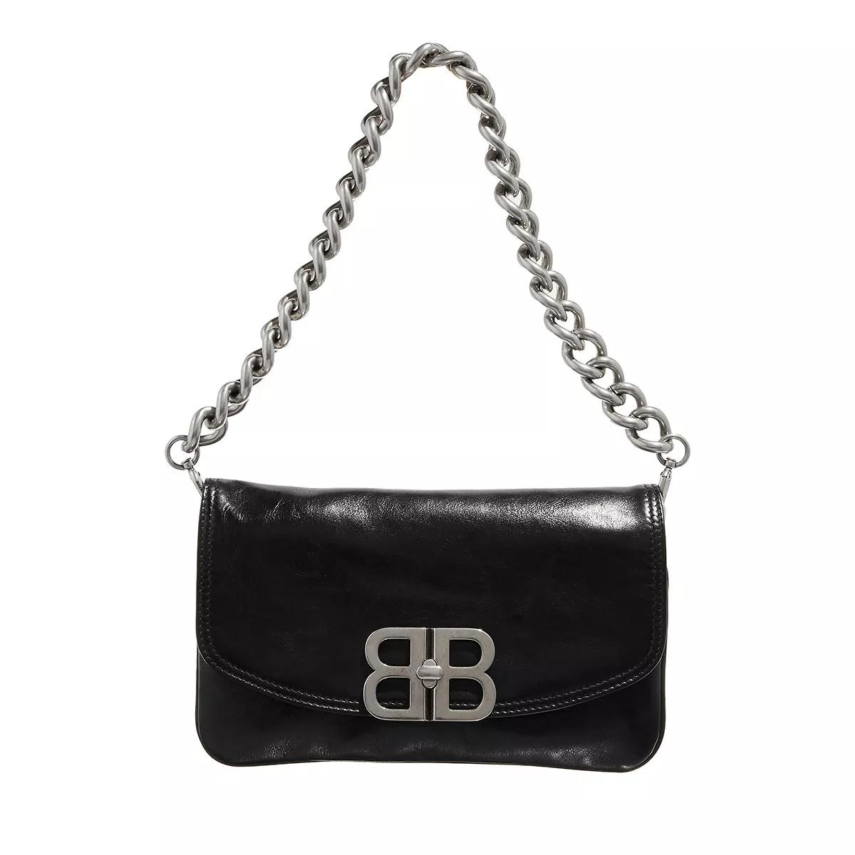 BALENCIAGA Calfskin Classic Silver Hardware BB Graffiti Chain