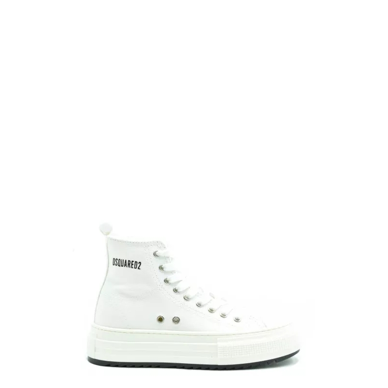 Dsquared2 High-Top-Sneaker White Fabric Lace-Up Sneakers White