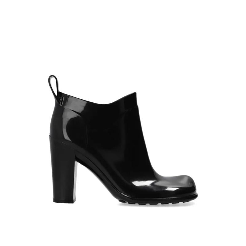 Bottega Veneta Bottes Shine Square Toe Ankle Boots Black