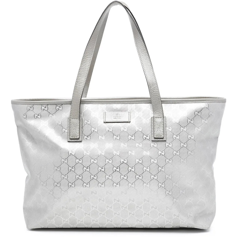 Gucci Shopper Medium GG Imprime Tote silber