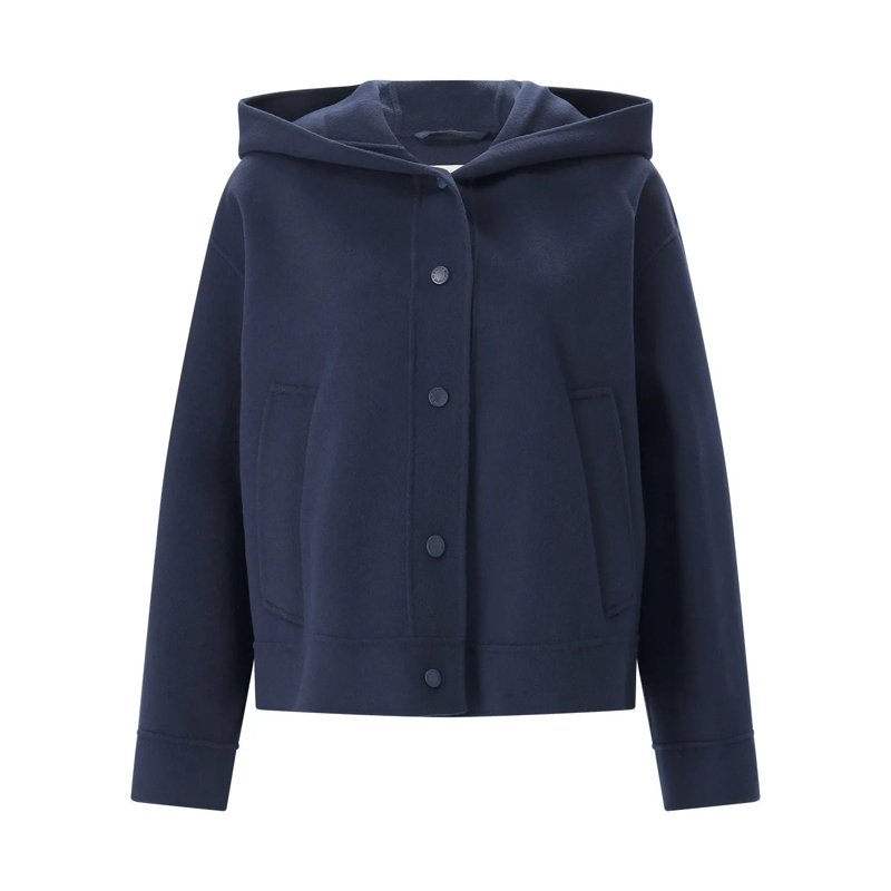 WEEKEND Max Mara Übergangsjacke Kapuzenjacke Dridente aus Wolle blau