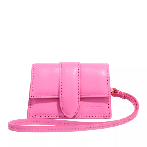 Jacquemus Le Porte Bambino Neon Pink Portemonnaie mit Überschlag