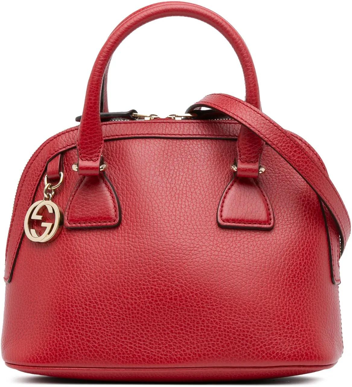 Gucci Hobo Bags - Mini Leather GG Charm Dome Satchel - Gr. unisize - in Rot - für Damen