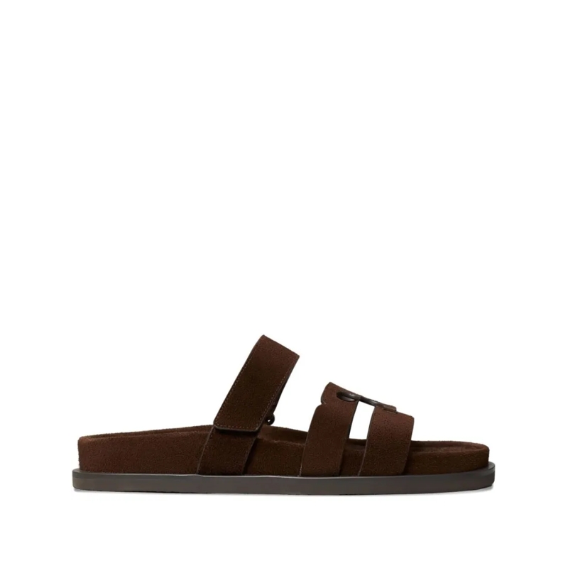 Tory Burch Sandalen Brown Suede Sandals With Cut-Out Detail Black