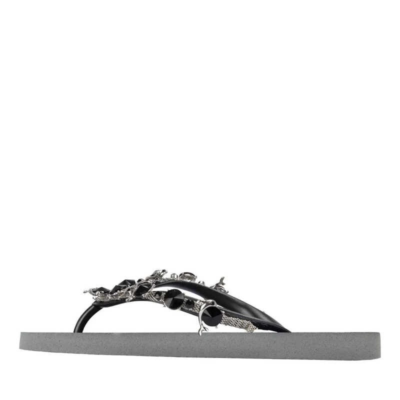 UZURII Flip Flops Zehentrenner Switch Mid Heel Army Green silber