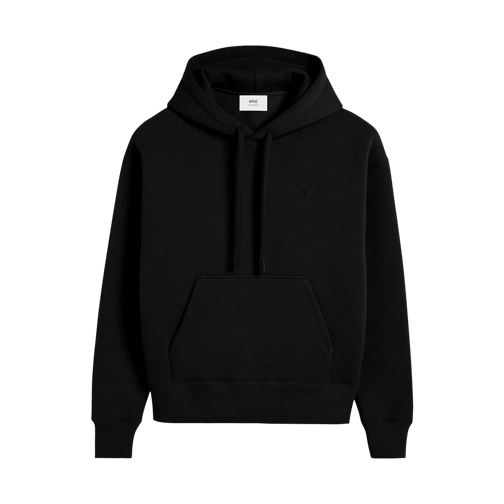 AMI Paris Hoodie mit Logo 001 BLACK Huvtröja