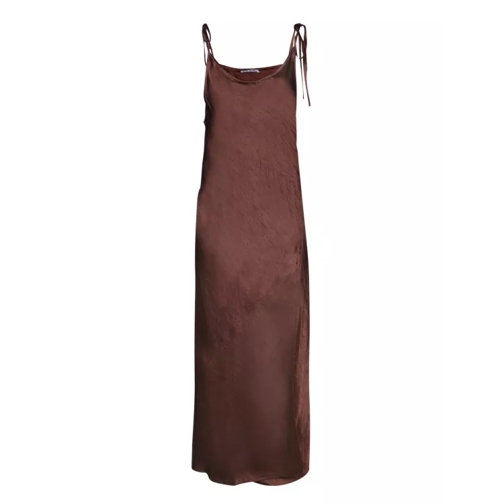 Acne Studios Satin-Effect Long Dress Brown 