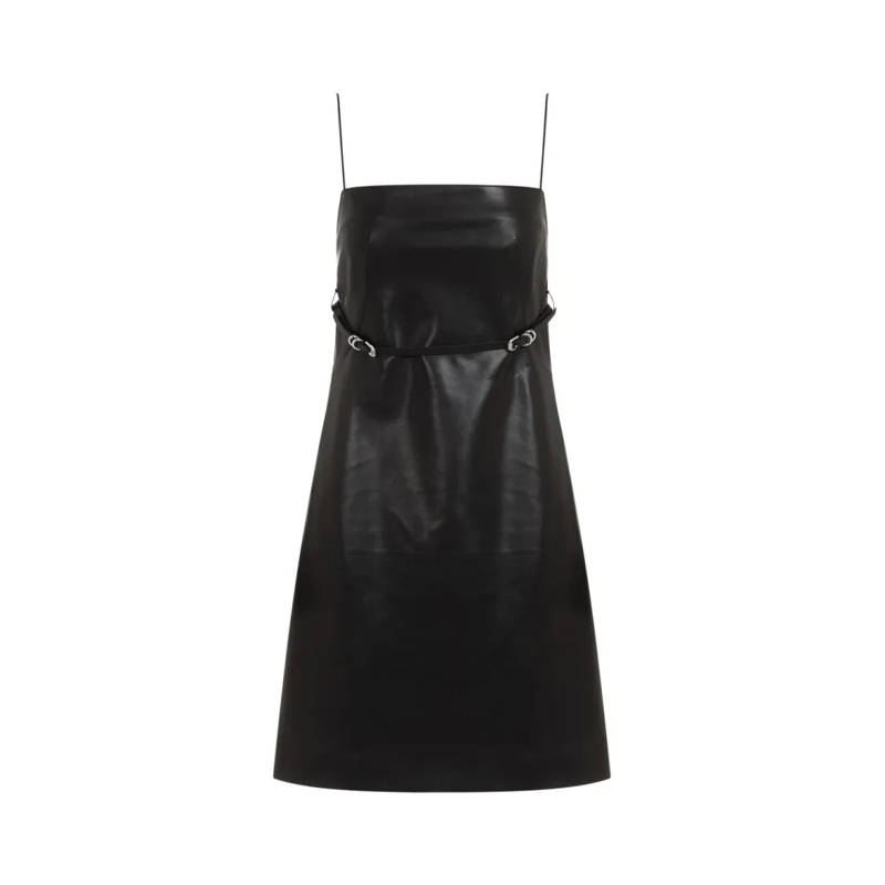 Givenchy Minikleid Voyou Black Lamb Leather Mini Dress Black