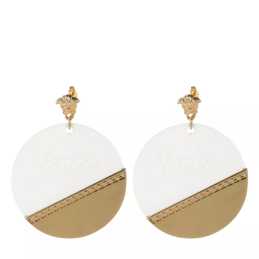 Versace Earrings White/Tribute Gold Pendant d'oreille