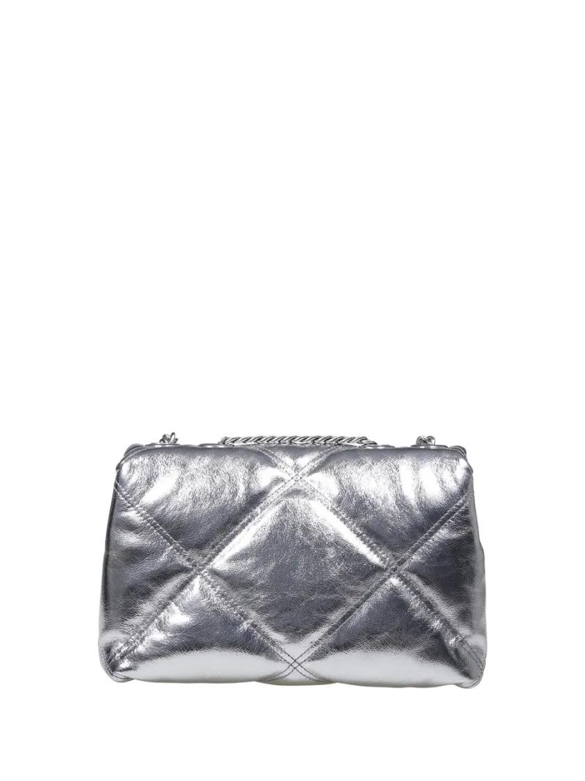 TORY BURCH Hobo bags Kira Metallic Diamond Quilt Small Convertible Shou in zilver