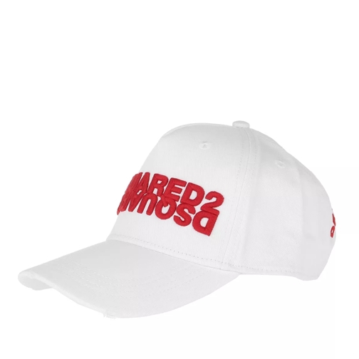Dsquared2 Mirrored Logo Baseball Cap White/Red Stola