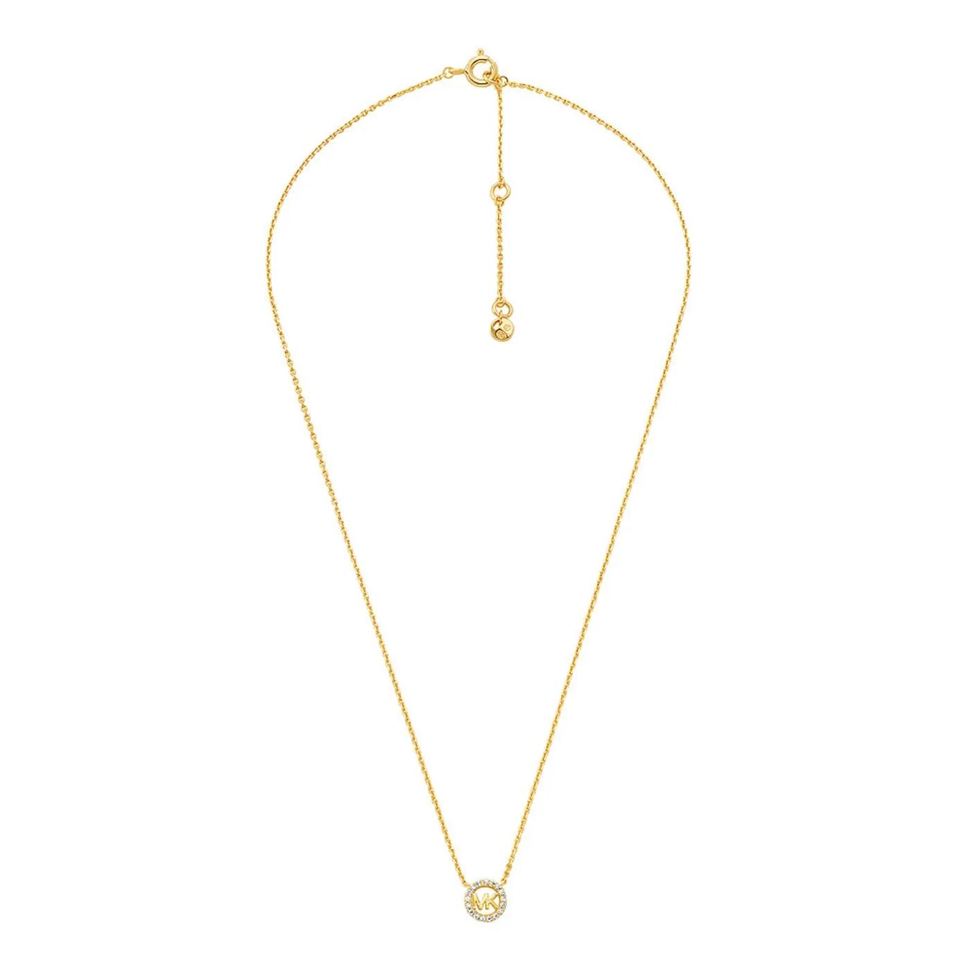 Thumbnail - Michael Kors Halskette - Michael Kors 14K Gold Sterling Silver Logo Pendant - Gr. unisize - in Gold - für Damen