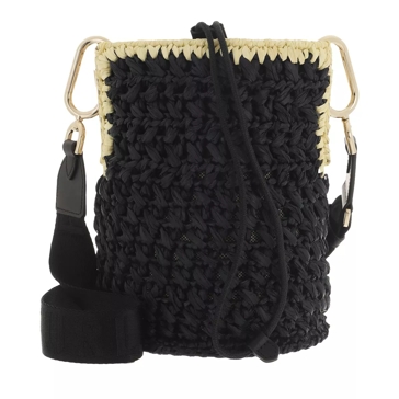 Furla Furla Lipari S Bucket Bag - Tessuto Rafia Uncinett Nero