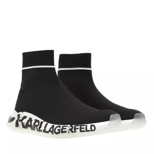 Karl Lagerfeld QUADRA Knit Boot Logo Black Knit Textile Slip-On Sneaker
