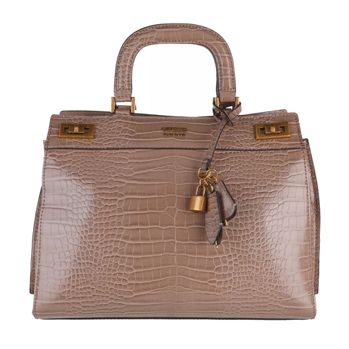 Guess Katey Large Luxury Satchel Light Rum Tote
