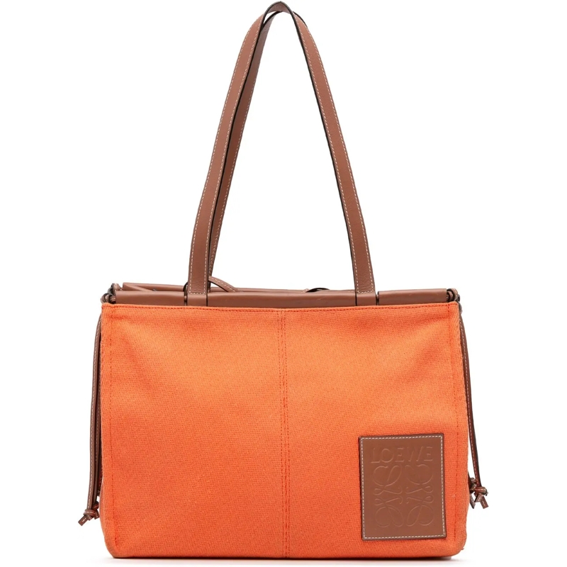 Loewe Shopper Small Canvas Cushion Tote orange