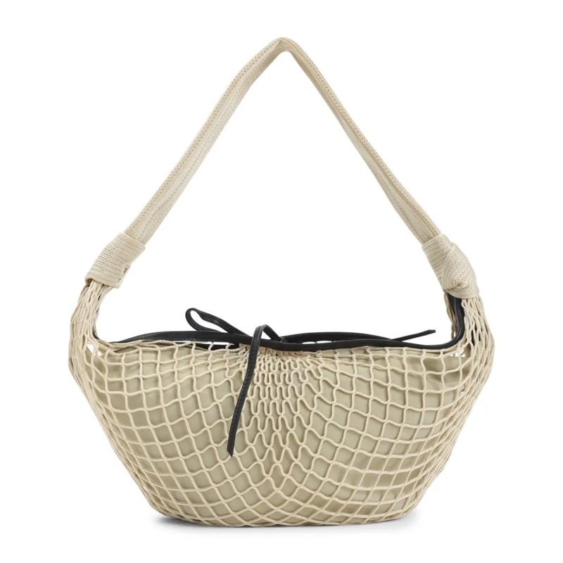 Lemaire Schultertasche Netted Beige Shoulder Bag With Woven Strap Neutrals