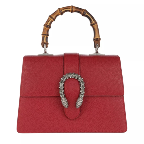 Gucci Dionysus Medium Top Handle Bag Leather Hibiscus Red Crossbody Bag